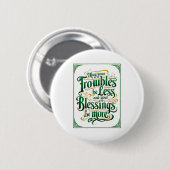 Happy St. Patrick's Day Motivational Quote Apparel Button (Vorne & Hinten)