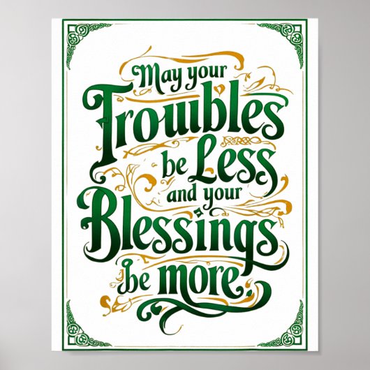 Happy St. Patrick's Day Motivational Quote Apparel Poster (Vorne)