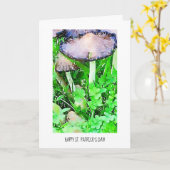 Happy St. Patrick's Day Mushrooms & Green Clover Karte (Gelbe Blume)