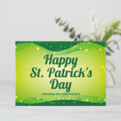 Happy St. Patrick's Day Niedlich Custom Green Spar Feiertagskarte (Stehend Vorderseite)