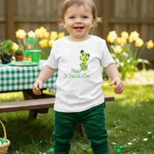 Happy St. Patrick's Day Niedlich Green Owl Balloon Kleinkind T-shirt