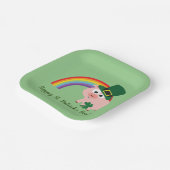 Happy St. Patrick's Day Niedlich Leprechaun Pig Pappteller (Gewinkelt)