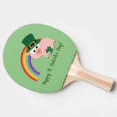 Happy St. Patrick's Day Niedlich Leprechaun Pig Tischtennis Schläger (Seitenansicht)