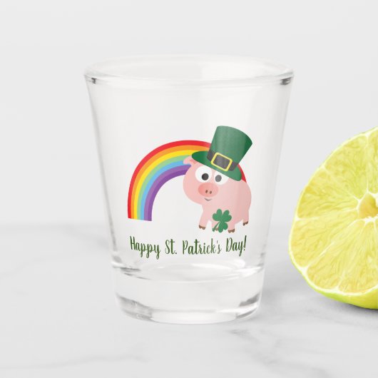 Happy St. Patrick's Day Niedlich Leprechaun Schnapsglas (Vorderseite)