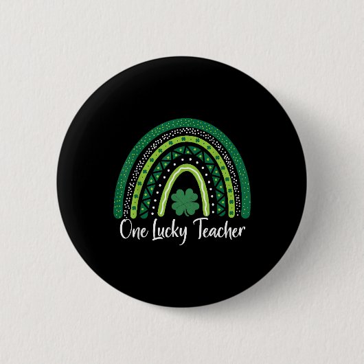 Happy St Patricks Day Niedlich One Lucky Teacher R Button (Vorderseite)