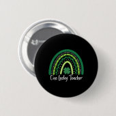 Happy St Patricks Day Niedlich One Lucky Teacher R Button (Vorne & Hinten)