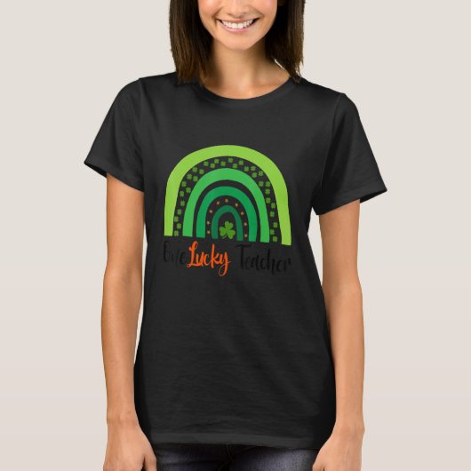 Happy St Patricks Day Niedlich One Lucky Teacher R T-Shirt (Vorderseite)