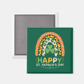 Happy St Patrick's Day Niedlich Rainbow Leopard Magnet (Vorderseite/Rückseite)