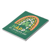 Happy St Patrick's Day Niedlich Rainbow Leopard Notizblock (Rotiert)