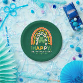 Happy St Patrick's Day Niedlich Rainbow Leopard Pappteller (Party)