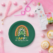 Happy St Patrick's Day Niedlich Rainbow Leopard Pappteller (Party)