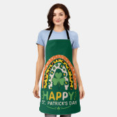 Happy St Patrick's Day Niedlich Rainbow Leopard Schürze (Getragen)