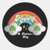 Happy St. Patrick's Day Niedlich Rainbow Runder Aufkleber (Vorderseite)