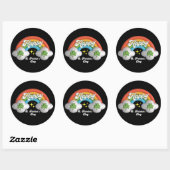 Happy St. Patrick's Day Niedlich Rainbow Runder Aufkleber (Blatt)