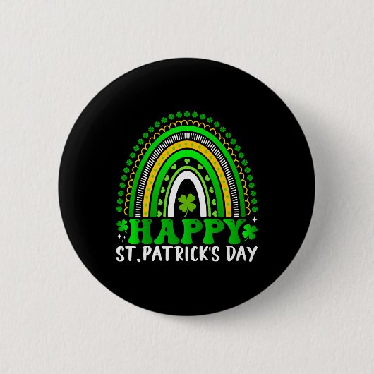 Happy St Patrick's Day Niedlich Rainbow St Patrick Button (Vorderseite)