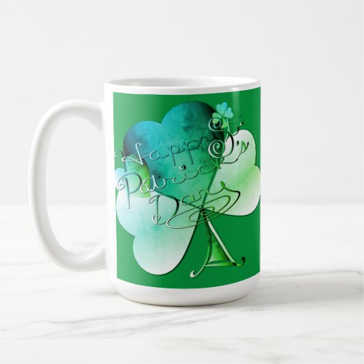 "Happy St. Patrick's Day" Originelles Kunstwerk Kaffeetasse (Links)