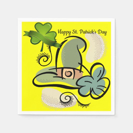 Happy St. Patrick's Day Paper Napkins Serviette (Vorderseite)