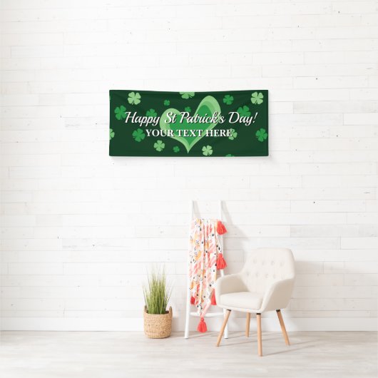Happy St. Patrick's Day Party Banner mit Kleeblatt (Insitu)