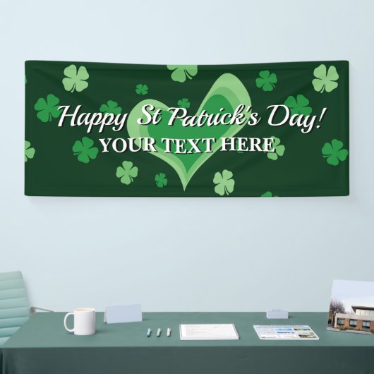 Happy St. Patrick's Day Party Banner mit Kleeblatt (Messe)