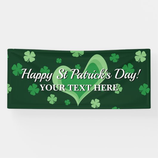 Happy St. Patrick's Day Party Banner mit Kleeblatt (Horizontal)