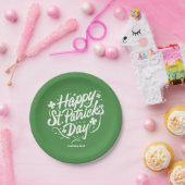 Happy St Patricks Day Party Custom Irish Kleeblatt Pappteller (Party)