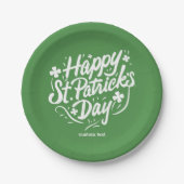 Happy St Patricks Day Party Custom Irish Kleeblatt Pappteller (Vorderseite)