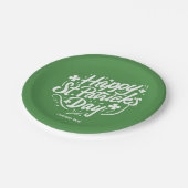 Happy St Patricks Day Party Custom Irish Kleeblatt Pappteller (Schrägansicht)