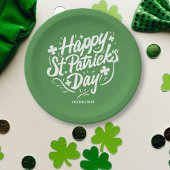 Happy St Patricks Day Party Custom Irish Kleeblatt Pappteller