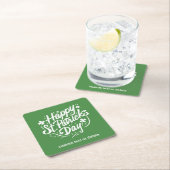 Happy St Patricks Day Party Custom Irish Kleeblatt Rechteckiger Pappuntersetzer (Vor Ort)