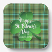 Happy St Patrick's Day Party Kleeblatt Personalisi Pappteller (Vorderseite)