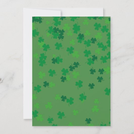 Happy St Patricks Day Party Lucky Kleeblatt Clover Einladung (Rückseite)