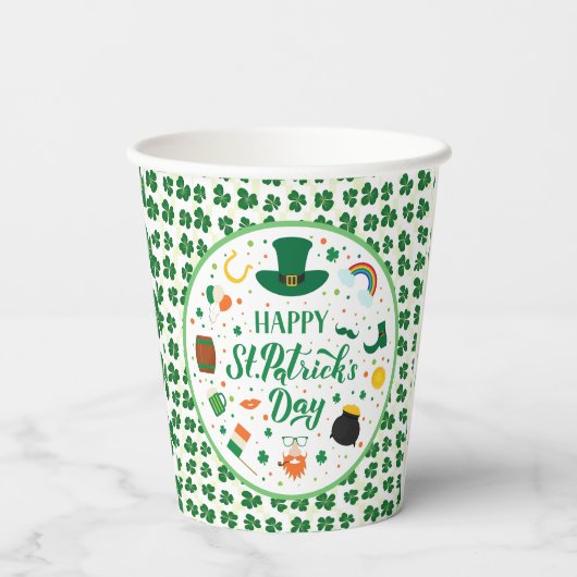 Happy St. Patrick's Day Party Pappbecher (Rückseite)