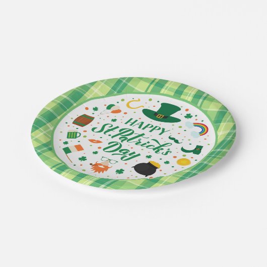 Happy St. Patrick's Day Party Pappteller (Schrägansicht)