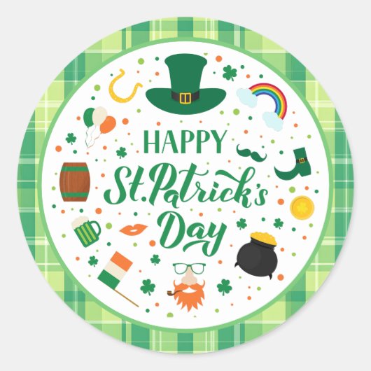 Happy St. Patrick's Day Party Runder Aufkleber (Vorderseite)