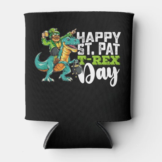 Happy St Patrick's Day Pat T Rex Dinosaur Dosenkühler (Vorderseite)