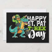 Happy St Patrick's Day Pat T Rex Dinosaur Einladung (Vorderseite)