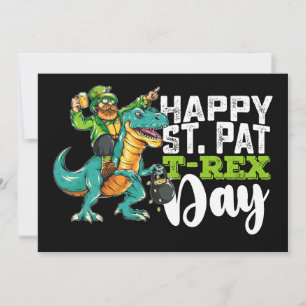 Happy St Patrick's Day Pat T Rex Dinosaur Einladung