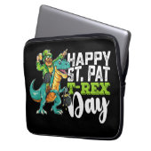 Happy St Patrick's Day Pat T Rex Dinosaur Laptopschutzhülle (Vorderseite Links)