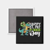 Happy St Patrick's Day Pat T Rex Dinosaur Magnet (Vorderseite/Rückseite)