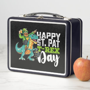 Happy St Patrick's Day Pat T Rex Dinosaur Metall Brotdose
