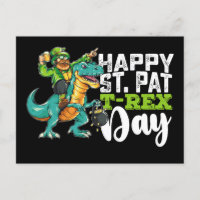 Happy St Patrick's Day Pat T Rex Dinosaur