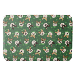 Happy St Patricks Day Pembroke Welsh Corgi Dogs Badematte