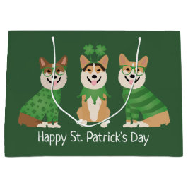 Happy St Patricks Day Pembroke Welsh Corgi Dogs Große Geschenktüte
