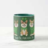 Happy St Patricks Day Pembroke Welsh Corgi Dogs Tasse (Zentrum)