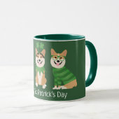 Happy St Patricks Day Pembroke Welsh Corgi Dogs Tasse (VorderseiteRechts)