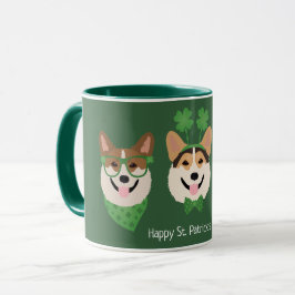 Happy St Patricks Day Pembroke Welsh Corgi Dogs Tasse