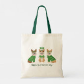 Happy St Patricks Day Pembroke Welsh Corgi Dogs Tragetasche (Rückseite)