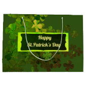 Happy St.Patrick's Day, personalisiert große Gesch Geschenktüte (Rückseite)