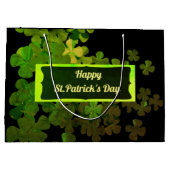 Happy St.Patrick's Day, personalisiert große Gesch Geschenktüte (Rückseite)