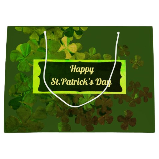 Happy St.Patrick's Day, personalisiert große Gesch Große Geschenktüte (Vorderseite)